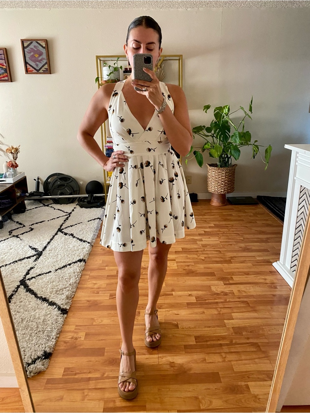 Free people for and flare cross back dress